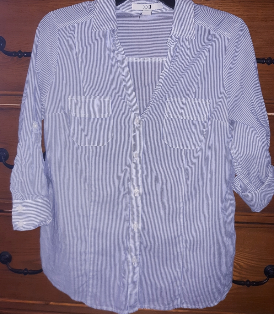 Forever 21 Pinstripe Blouse